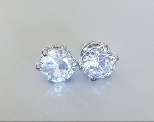 Crystals By Swarovski Sterling Silver Overlay Solitaire Stud Earrings