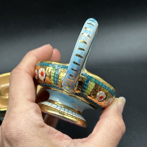 Italian Pottery Genie Lamp Candle Holder Lavorato Gypsy Mystical Mosaic-Style - Picture 7 of 24