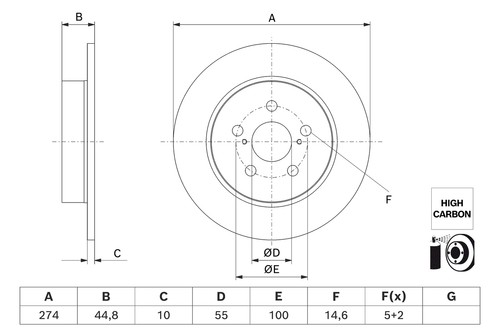 2x BRAKE DISC 0 986 479 H63 FOR TOYOTA YARIS M15A-FXE 1.5L 3cyl YARIS - Picture 2 of 8