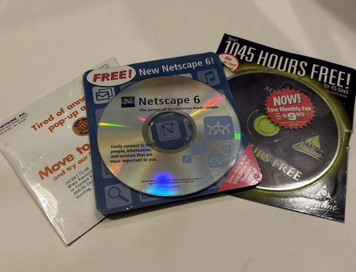 AOL, Netscape 6 & Earthlink Internet Svc Install CD Discs Vtg Software PC Window - Picture 1 of 12
