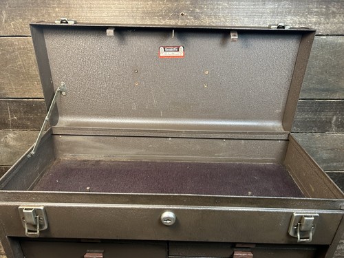 Cassetta degli attrezzi vintage KENNEDY 520 7 cassetti macchinista cassetti foderati in feltro senza chiave - Foto 9 di 23