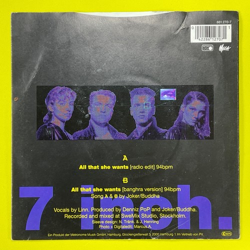 Ace of Base, ALL That She Wants 7’ Vinyl Single Record - Picture 2 of 4