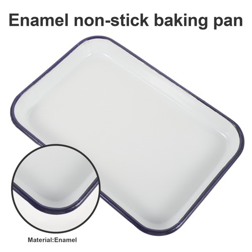 Bandeja para hornear doméstica cazuela utensilios de cocina esmalte horno sartenes blancas para - Imagen 8 de 12