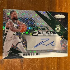 2024-25 Panini Prizm Disco Fast Break Autographs Damian Lillard! Auto Milwaukee!