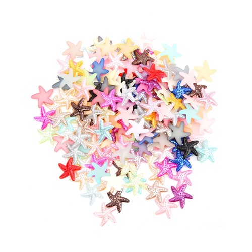 200pcs Resin Charm Starfish Shape Imitation Pearl Sticker Mobile Phone Decor - Zdjęcie 11 z 12
