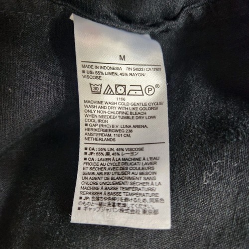 Banana Republic Womens |M| Classic Linen Blend Black Buttonfront (NWT) - Picture 7 of 8