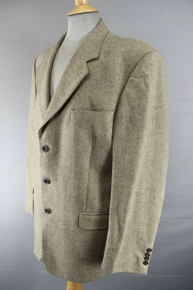 SUPERB PURE WOOL PIERRE CARDIN LIGHT BROWN TWEED JACKET 41 INCH - Image 2 of 4