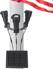 Flag Pole Light - Solar Powered 3 Super-Spotlights PC Crystal LED, IP65 Black