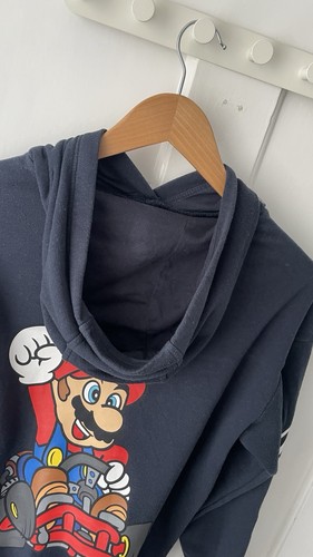 Mariokart Kids Unisex Hoodie Age 11-12 Years Long Sleeve Navy with Prints - Picture 7 of 12