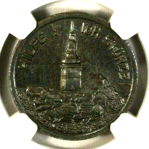 Germany 50 Pfennig 1921 NGC MS 61 UNC Iron Frankenhausen Lamb-128.7 Notgeld