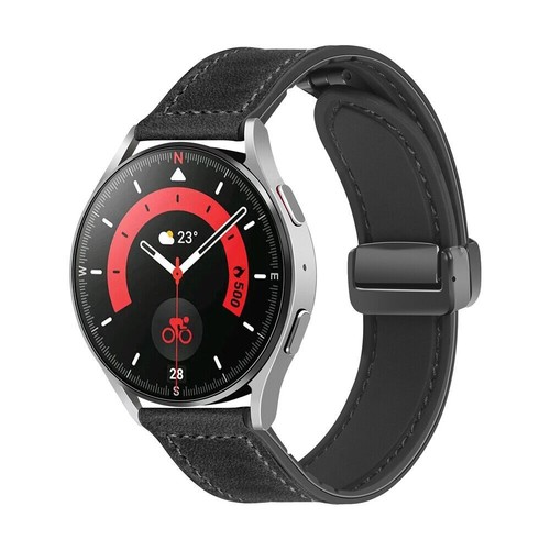 Soft Leather + Silicone Band for Samsung Galaxy Watch 6 5 Pro 4 Active2 40/44mm - Picture 17 of 31