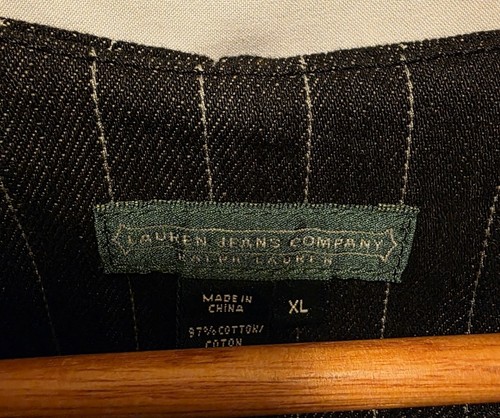 Lauren Jeans Company Ralph Lauren Black Denim Vest Size XL New With Tags - Picture 3 of 8