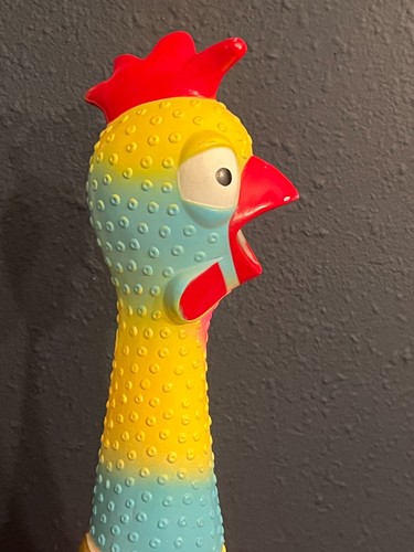 RIESIGER SCHREIENDER GUMMI HUHN UMARMT MICH 27" LUSTIGER GAG SAMMLERSTÜCK SPIELZEUG bunt - Bild 13 von 18