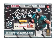 2024 Absolute Football Hobby NFL Trading Card MEGA Box (Hobby Exclusive Teal ...