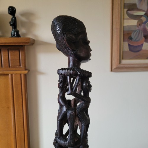 Impresionante árbol genealógico africano Makonde "Ujamaa" 25 pulgadas Mozambique - Imagen 15 de 17