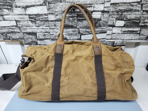 Newhey gewachstes dickes Canvas Leder Reisetasche schöne Hardware Konstruktion mit Riemen - Bild 2 von 10