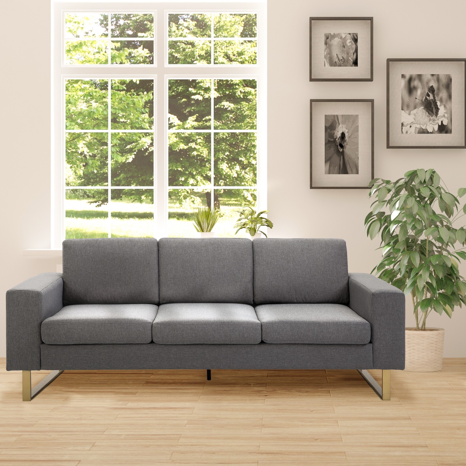 Sofa 3-Sitzer Couch Stoffsofa Sessel Sitzmöbel Polstersofa Loungesofa Armlehne