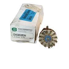 ELECTROSWITCH Rotary Switch Silver White D4G0205N 2 Poles 5 Positions Panel Moun