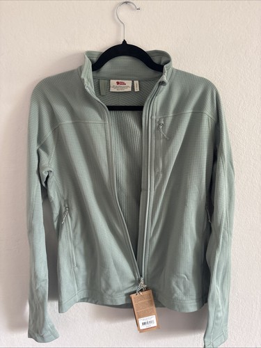 Fjallraven Woman's Abisko Lite Fleece Jacket Full Zip, Misty Green Small NWT - Picture 2 of 11