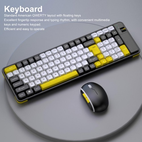 Wireless BT Keyboard And Mouse Combo Dual Mode 100 Keys Gaming Keyboard 1600D CB - Afbeelding 2 van 33