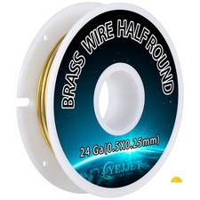 24 Gauge Half-Round Brass Wire 0.51X0.25Mm - 3.0 Oz 276 Feet Craft Wire Bulk, Me