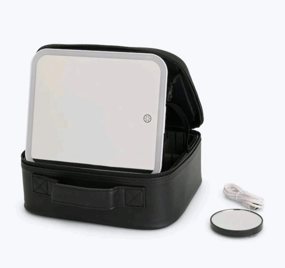 Kosmetiktasche mit Spiegel, Schminktasche, Kosmetikkoffer mit Spiegel LED Licht - Bild 4 von 4