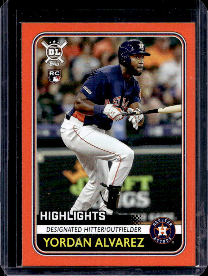 2020 Topps Big League Yordan Alvarez RC Orange Rookie #296 Astros
