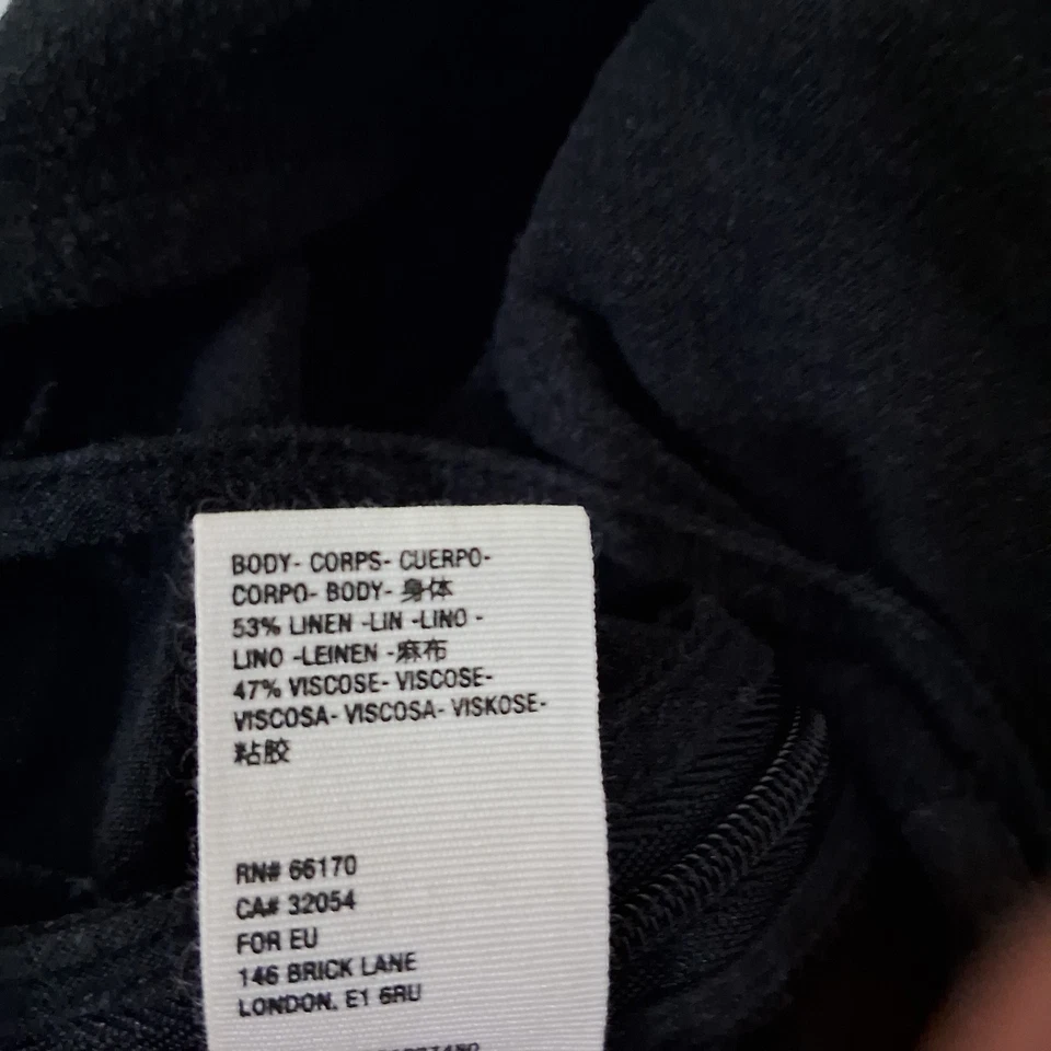 Новый Free People женщин широкие ноги льняной Josie комбинезон, черный, размер 10 - Изображение 3 из 4