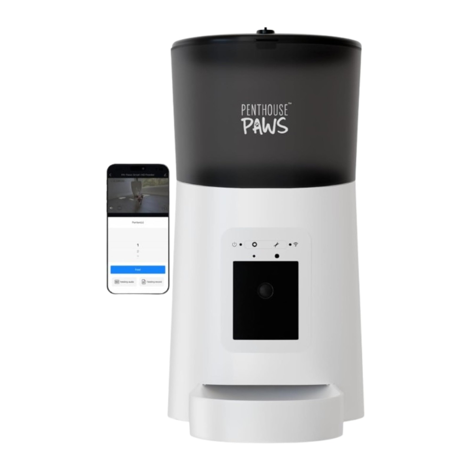 Penthouse Paws Smart HD Automatic Pet Feeder, 6L Dry Food Capacity, 1080p Cam...
