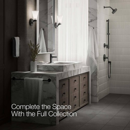 KOHLER Taut Single Handle Single Hole Bathroom Faucet in Matte Black - Picture 9 of 11