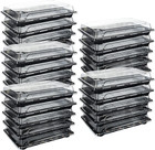 25 Pcs Reusable Small Plastic Buffets Catering Trays with Lids, 261Mmx190Mm Swee