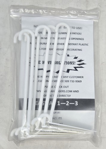 New 12 Plastic Patio Hangers For Universal Hanger On Outdoor Patios 3" Aluma - Picture 2 of 2