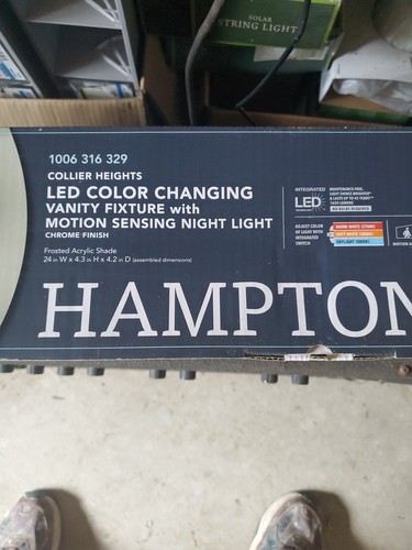 Hampton Bay  24" LED Vanity Light Chrome Finish- Color Changing Motion Sensor - Picture 3 of 5