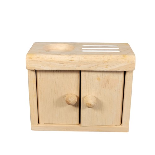  Vintage Wooden Dollhouse Miniature Kitchen Furniture Set 5 PC Opening Doors - Bild 12 von 21