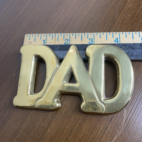 Vintage Brass DAD Paperweight By Russ Fathers Day Desk Office - Picture 9 of 9
