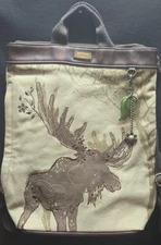 Chala Moose Backpack Tote Handbag  Winter Cabiny Outdoorsey 12x14