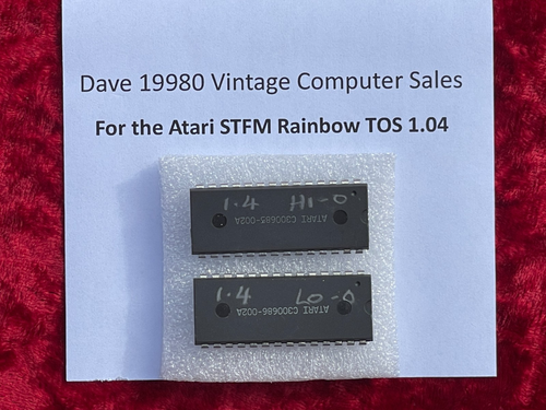 Atari TOS 1.04 (1.4) x 2 Chips für den STFM UK Computer - getestet - funktionsfähig