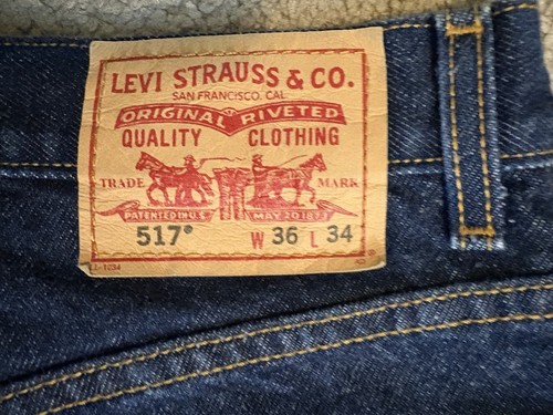 Men's Levi's 517 Bootcut Jeans 36x34 Blue Denim Red Tab Medium Wash