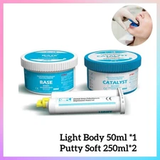 1 set Dental Vinyl Polysiloxane Impression Material Light Body and Putty Soft