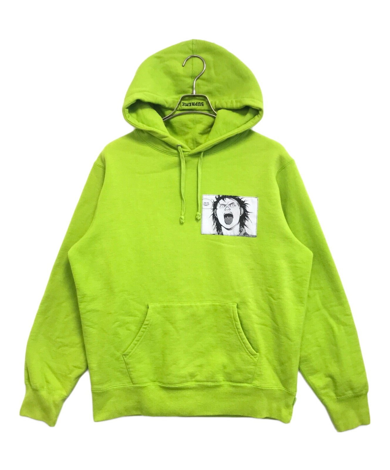 SUPREME × AKIRA Patches Hooded Sweatshirt Yellow-Green Men's Cotton Size M Used