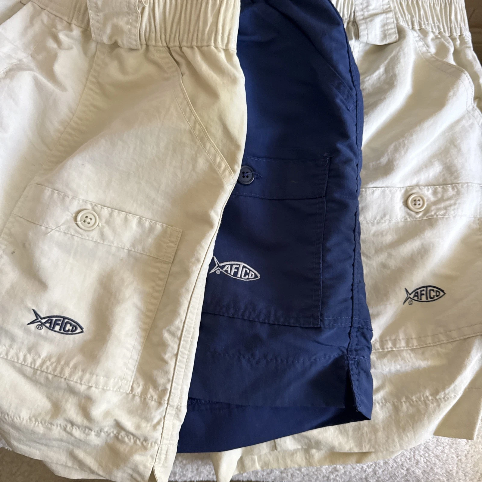 Aftco Men’s Navy Blue Fishing Shorts Sz 32