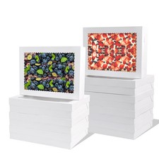 12pcs 19x14x4 inch Cake Boxes with Window  White Rectangle Sheet Large Bakery ...