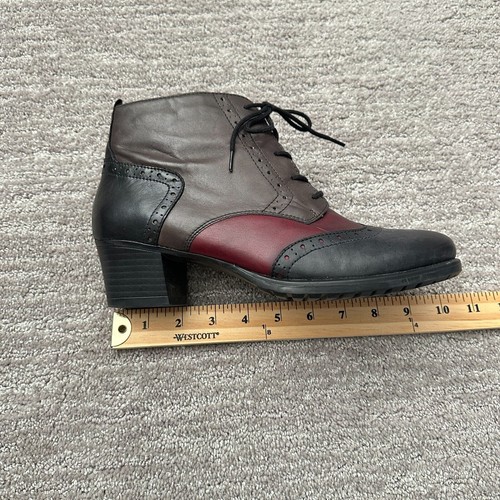 Botas Remonte para mujer EU 40 US 8,5 punta de ala cuero con cordones tacón bloque - Imagen 11 de 14