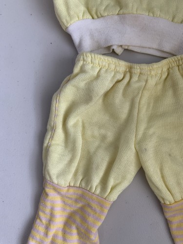 Cabbage Patch Kid Track Suit Sweat Suit Outfit Yellow VTG Orange Stripes Read - Picture 3 of 10