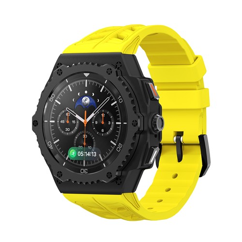Per Samsung Galaxy Watch 8 Classic 46mm Cassa Acciaio Inox Metallo Cinturino Silicone - Foto 20 di 36