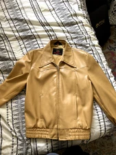 Richman Brothers Tan Faux Leather Jacket - Mens Medium