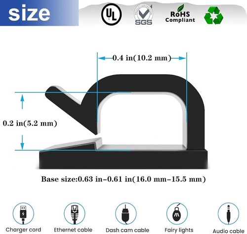 50 PCS Kabelhalter Selbstklebend – Elegante Wandmontage für Kabelmanagement - Bild 4 von 11