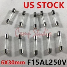 Compstudio 10pcs/lot 6X30mm F15AL250V Fuses 15A 250V  Fast-Blow Fuse Glass Tube