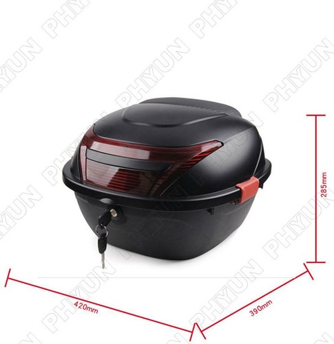 Motorcycle Scooter Rear Box Tail Luggage Storage Carrier Case w/Locks Kit Black - Bild 7 von 12