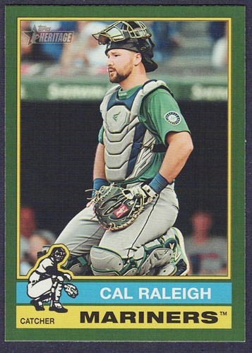 2025 Topps Heritage SP's Cal Raleigh GREEN # 472